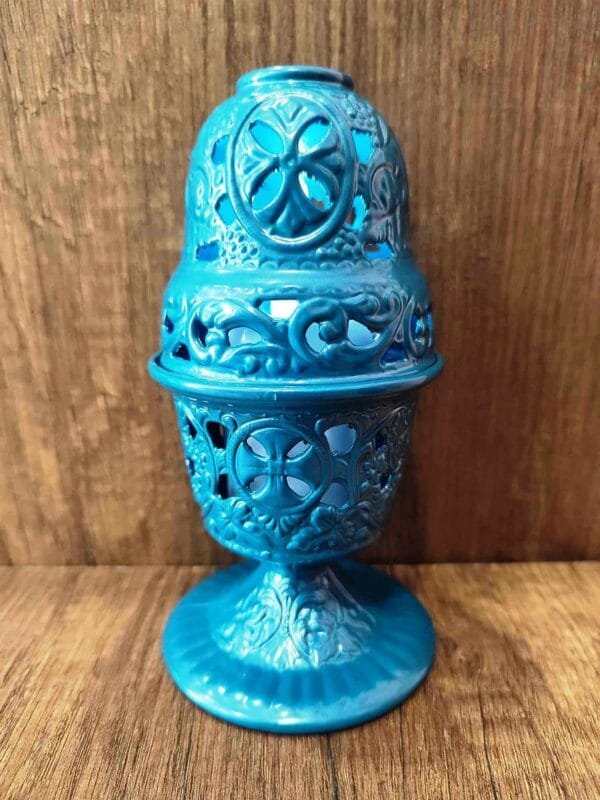 Blue Standing Oil Lamp