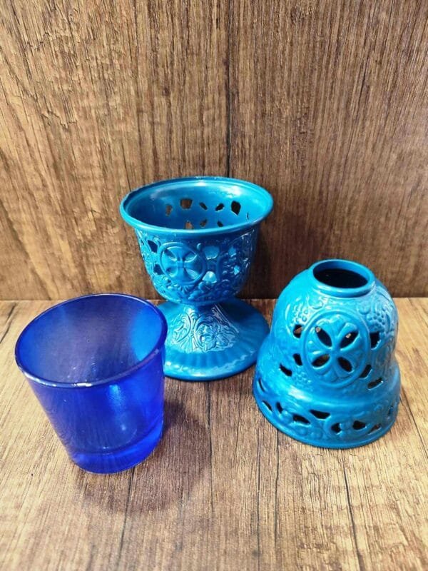 Blue Standing Oil Lamp