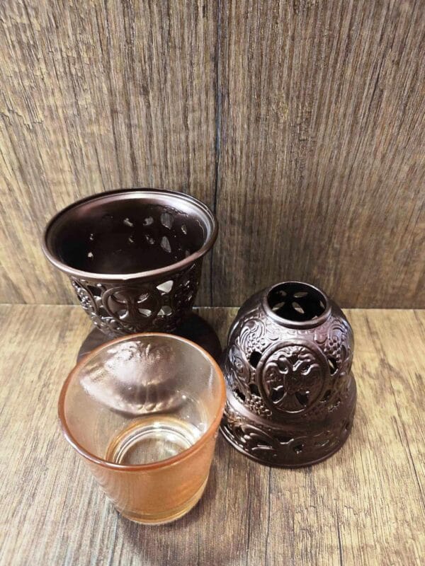 Brown Standing Oil Lamp