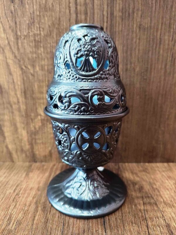 Gray Standing Oil Lamp