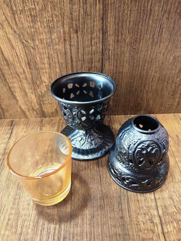 Gray Standing Oil Lamp