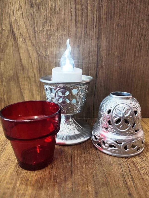 Silver Standing Oil Lamp