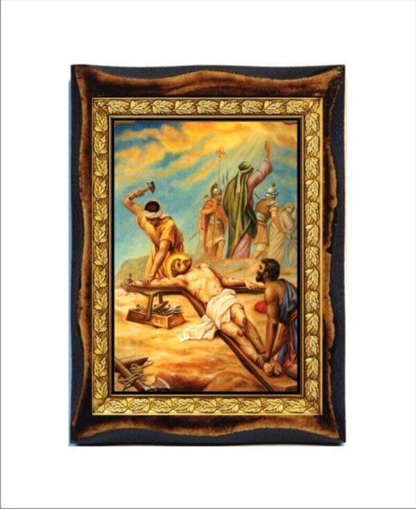 Jesus is nailed to the cross