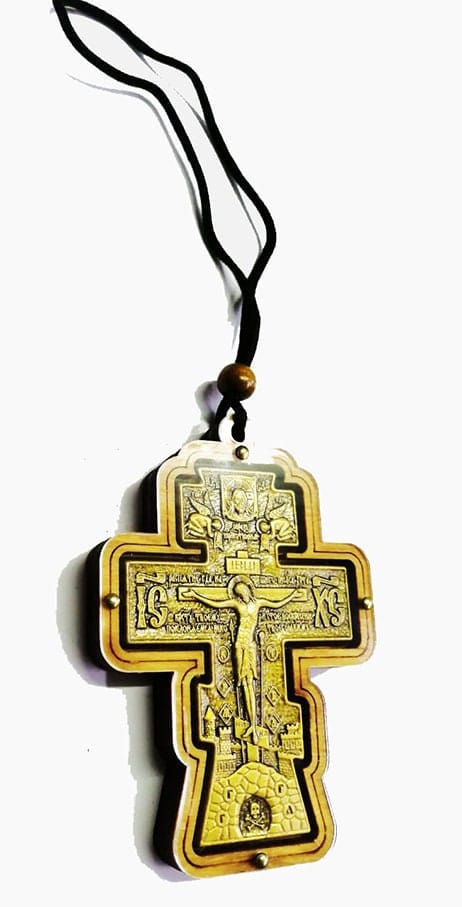 Car Hanging Cross Metal Carved with Plexyglass Cover