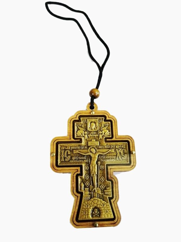 Car Hanging Cross Metal Carved with Plexyglass Cover