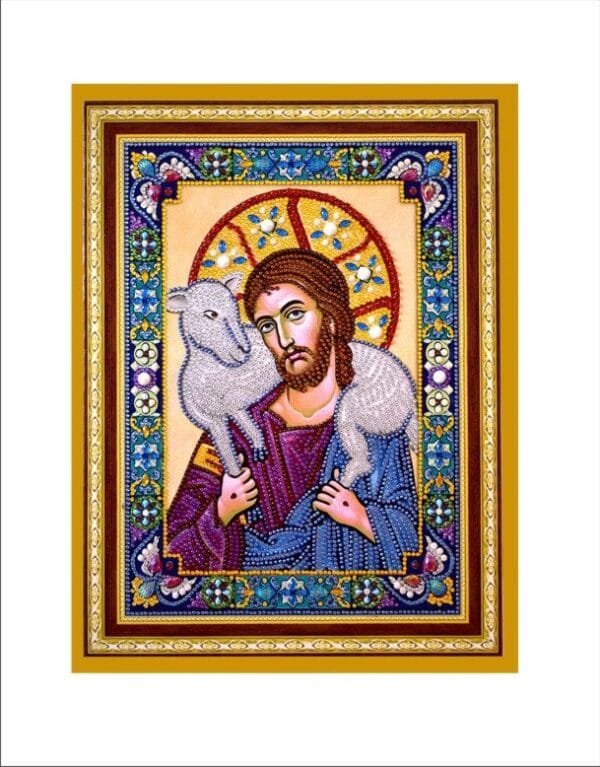 Jesus the Good Shepherd of a Mosaic kit