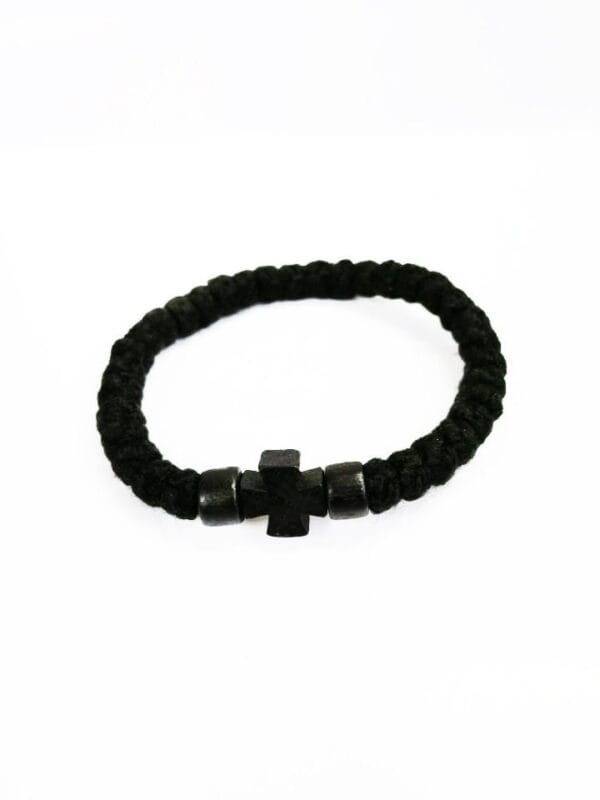 Prayer Rope 33 knots wool wooden cross