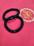 Prayer Rope 33 knots wool black bead, blessed with Holy Μyrrh