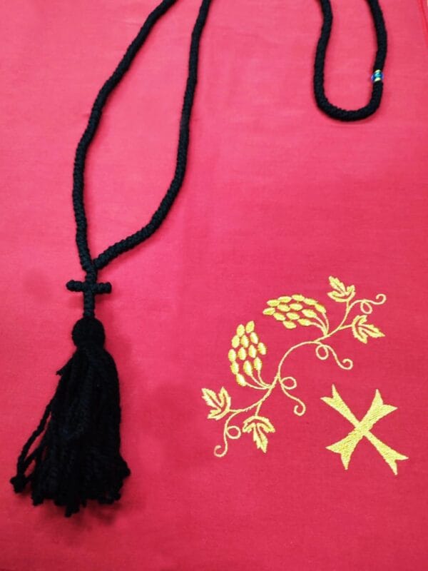 300 Knot Wool Prayer Cord with Blue Beads