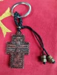 Handmade Wooden Cross Keychain with Holy Myrrh