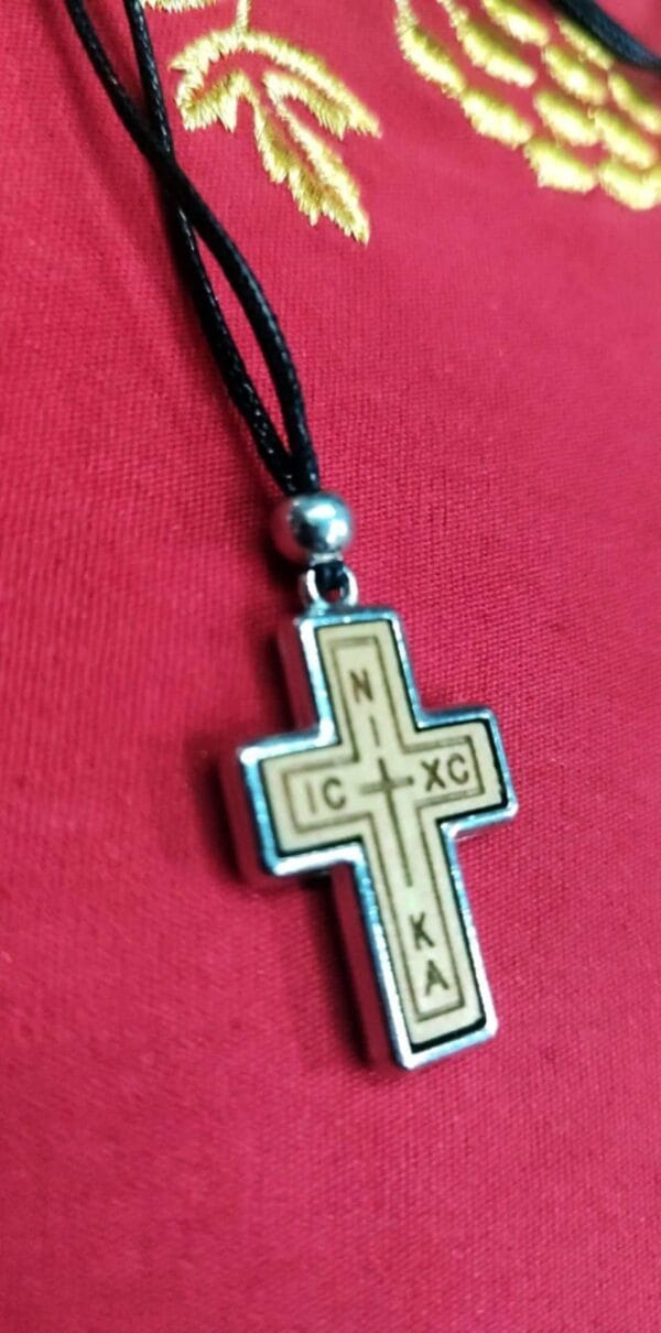 Wooden Metal Cross Necklace