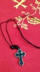 Wooden Cross Necklace with Leather Chain