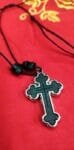 Wooden Cross Necklace with Leather Chain