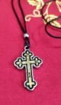 Wooden Metal Cross Necklace