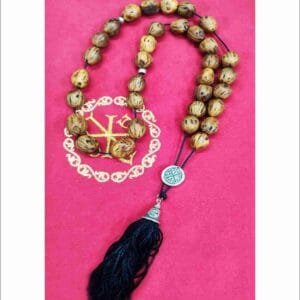 33 Brown Nutmeg Prayer Beads with Holy Myrrh – A Sacred Prayer Rope