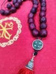 33 Red dark Nutmeg Prayer Beads with Holy Myrrh
