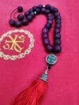 33 Red dark Nutmeg Prayer Beads with Holy Myrrh