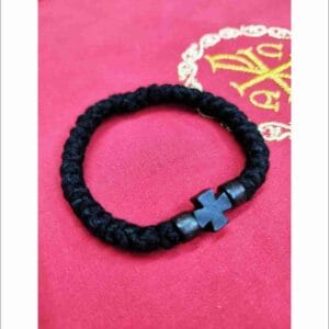 Prayer Rope 33 knots wool wooden cross