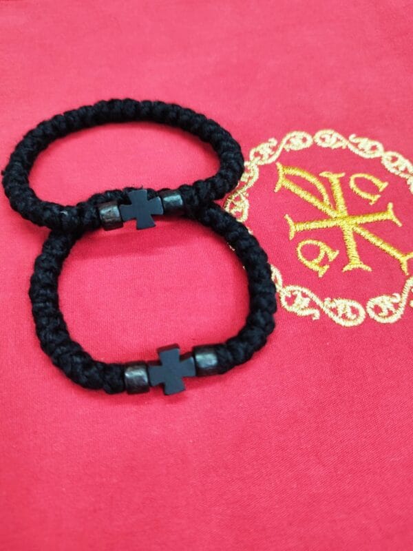 Prayer Rope 33 knots wool wooden cross