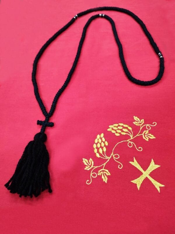300 Knot Wool Prayer Cord with Red Beads