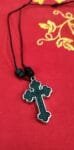 Wooden Cross Necklace with Leather Chain
